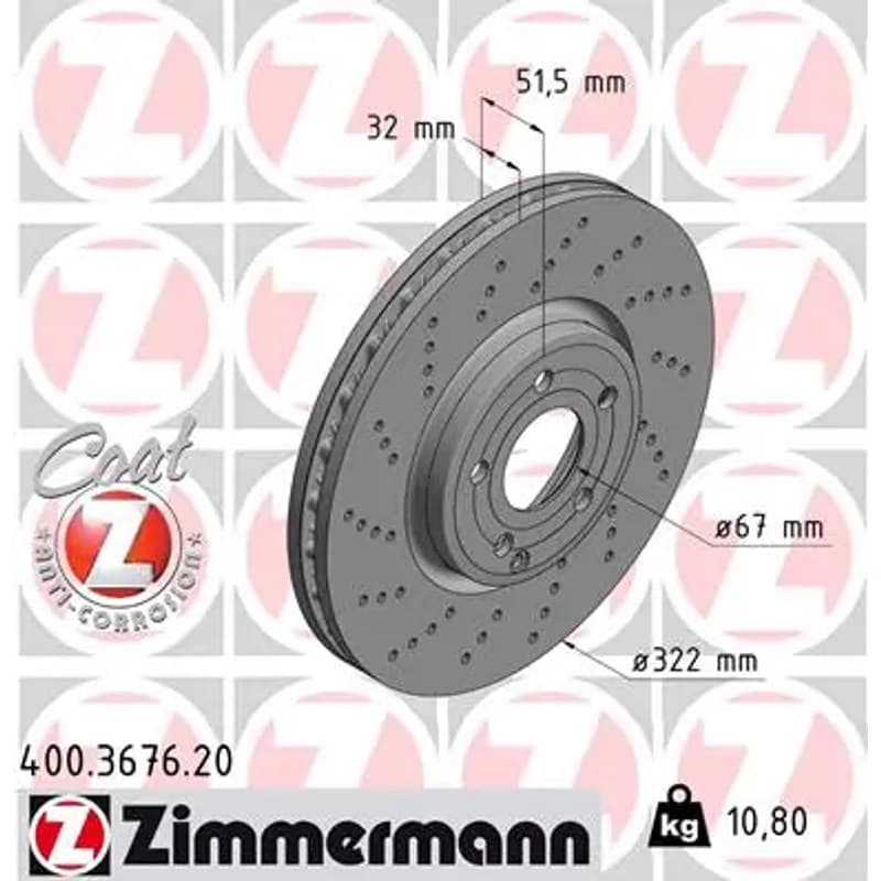 ZIMMERMANN stabdžių diskas 400-3676-20