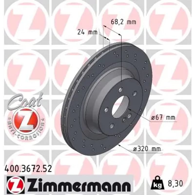 ZIMMERMANN stabdžių diskas 400-3672-52