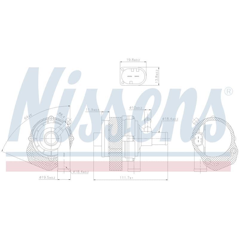 NISSENS Papildomas vandens siurblys (aušinimo vandens kontūras) 831378 NISS