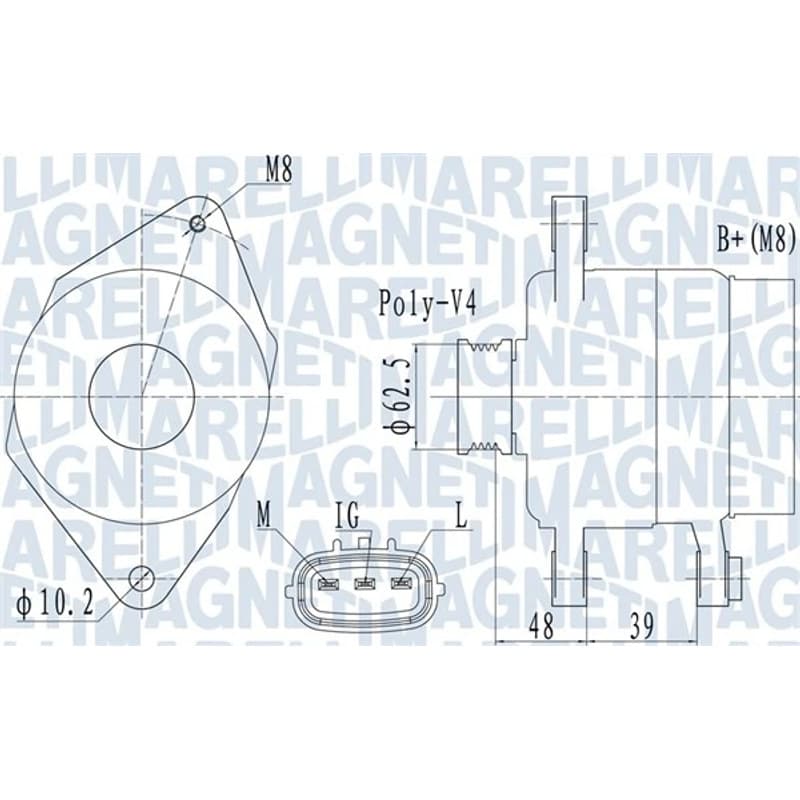 MAGNETIMARELLI kintamosios srovės generatorius 063731517010