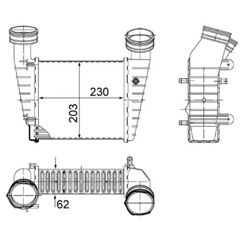 MAHLE CI 347 000S tarpinis suslėgto oro aušintuvas, kompresorius CI347000S