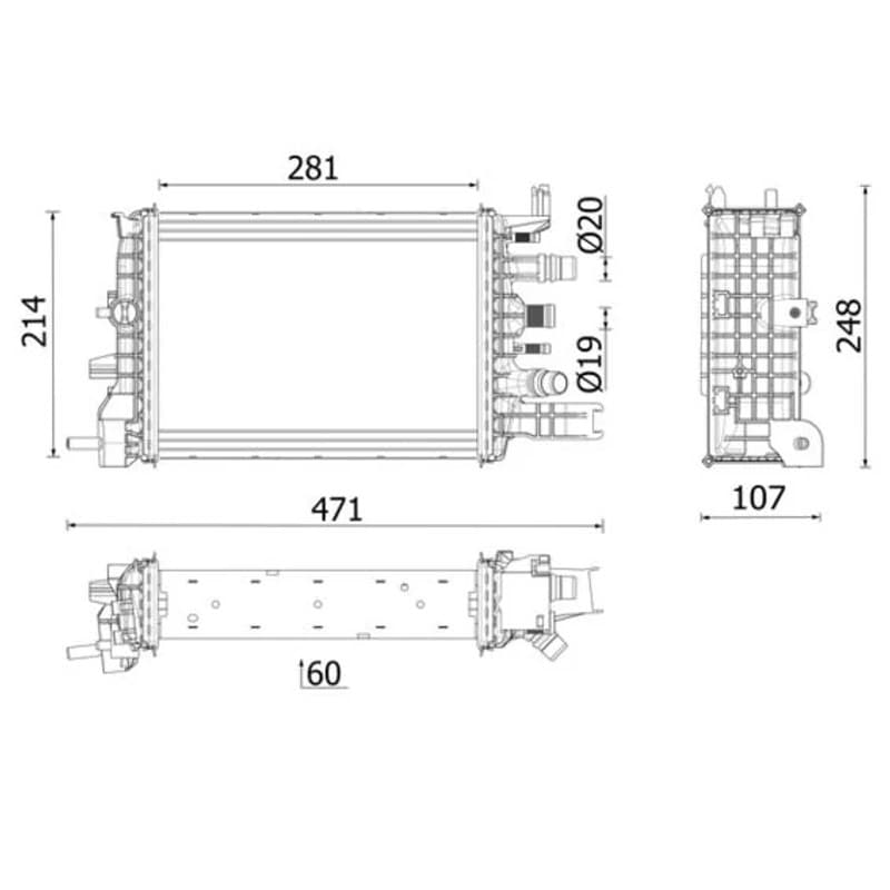 MAHLE CR 2632 000P radiatorius, variklio aušinimas CR2632000P