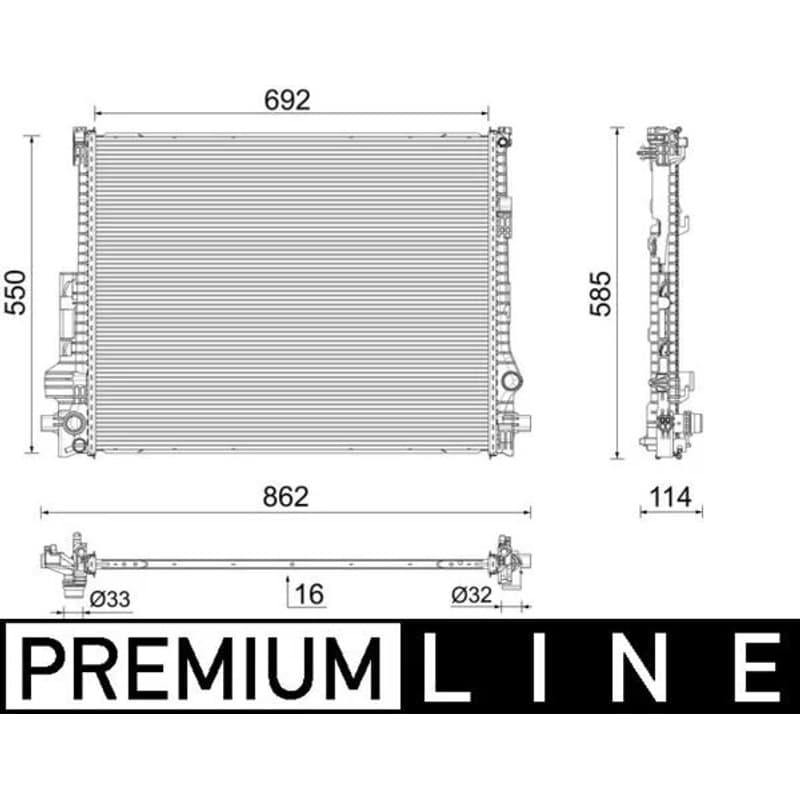 MAHLE CR 2607 000P radiatorius, variklio aušinimas