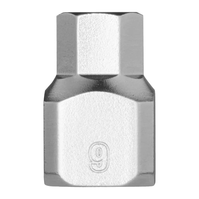 MILWAUKEE ¼″ trumpa metrinė HEX antgalio galvutė – 1/4'' Drive 9mm Hex Stubby Bit Socket 4932500481 MILWAUKEE