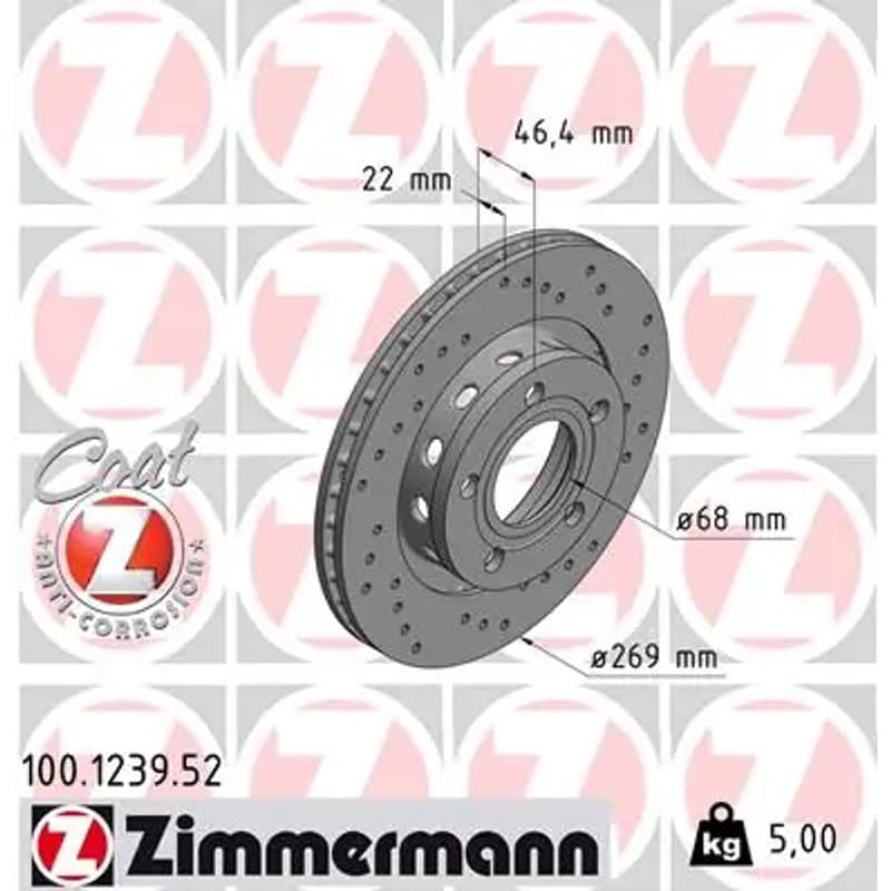 ZIMMERMANN stabdžių diskas 100-1239-52