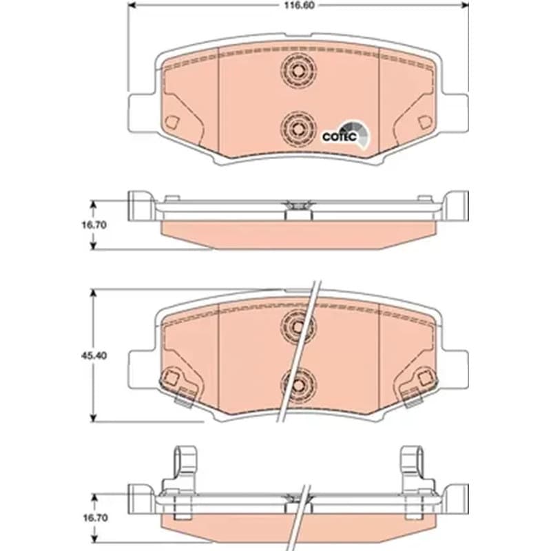 TRW stabdžių trinkelių rinkinys, diskinis stabdys GDB4145