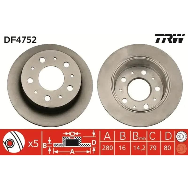 TRW stabdžių diskas DF4752