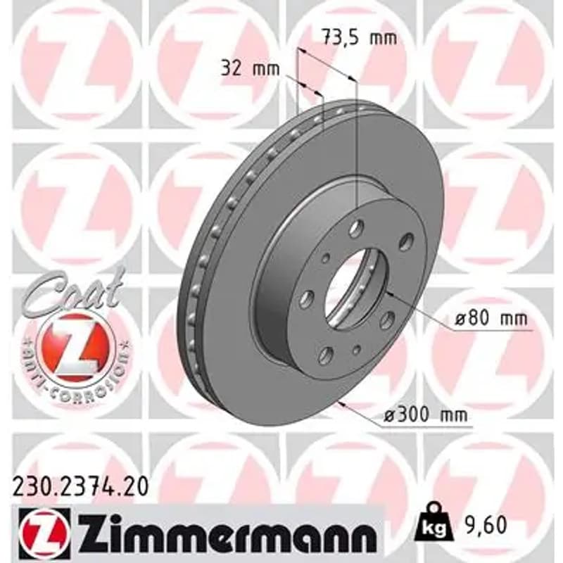 ZIMMERMANN stabdžių diskas 230.2374.20