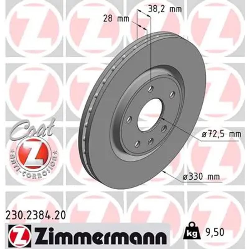 ZIMMERMANN stabdžių diskas 230.2384.20