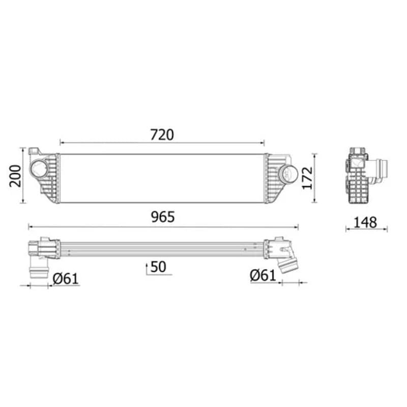 MAHLE CI 669 000P tarpinis suslėgto oro aušintuvas, kompresorius