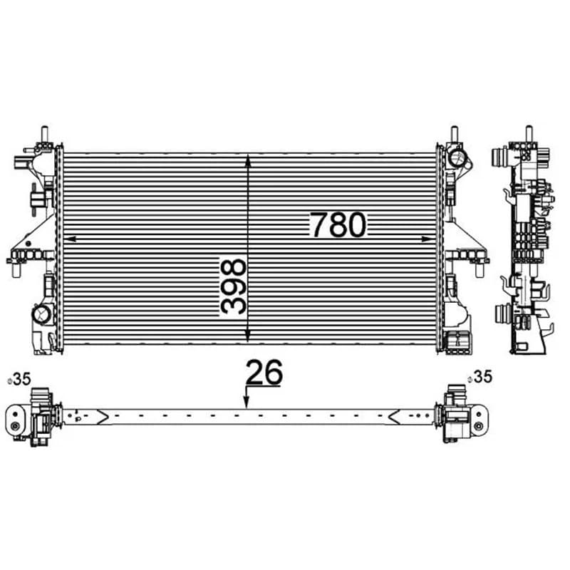 MAHLE CR 808 000P radiatorius, variklio aušinimas