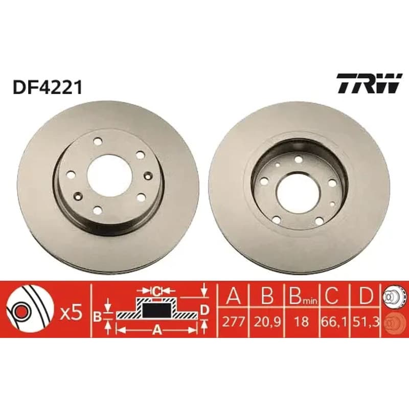TRW stabdžių diskas DF4221