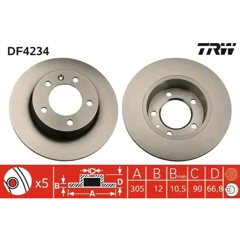 TRW stabdžių diskas DF4234