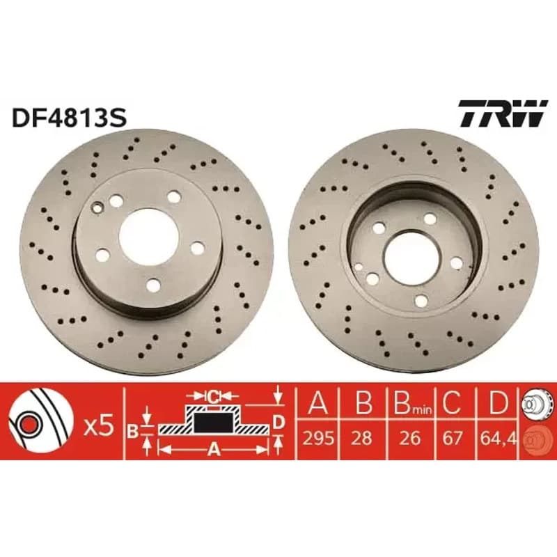 TRW stabdžių diskas DF4813S