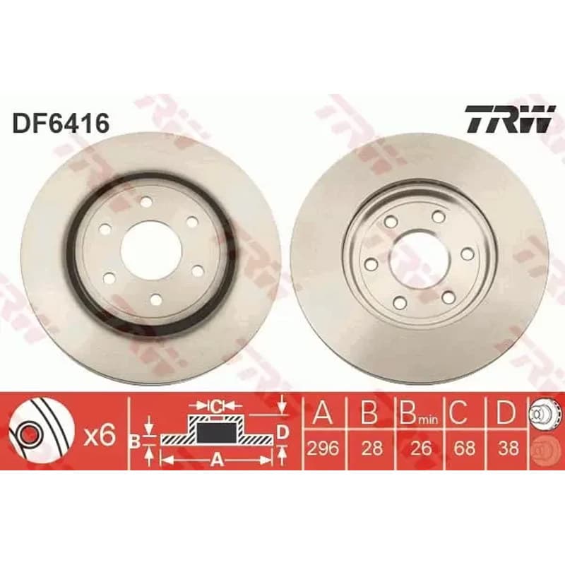 TRW stabdžių diskas DF6416