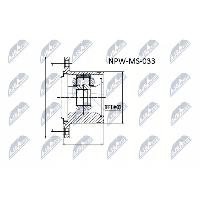 NTY jungčių komplektas, kardaninis velenas NPW-MS-033