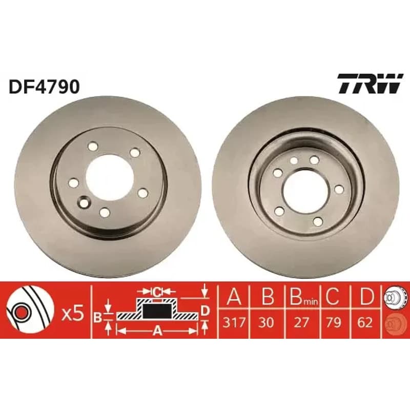 TRW stabdžių diskas DF4790