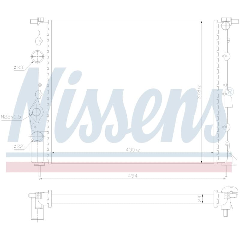 NISSENS radiatorius, variklio aušinimas 639371