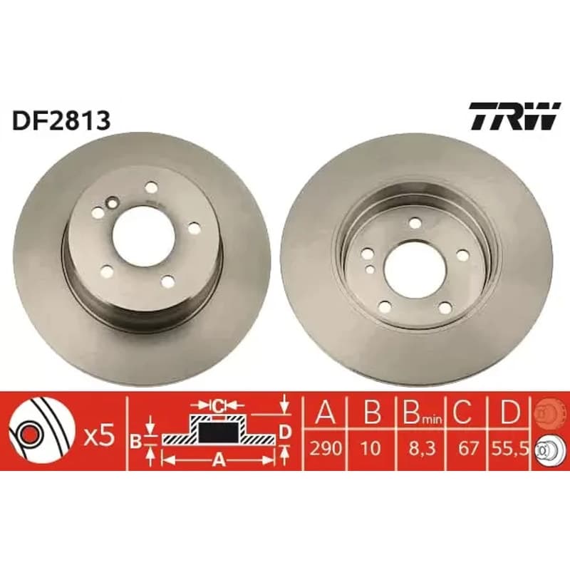 TRW stabdžių diskas DF2813