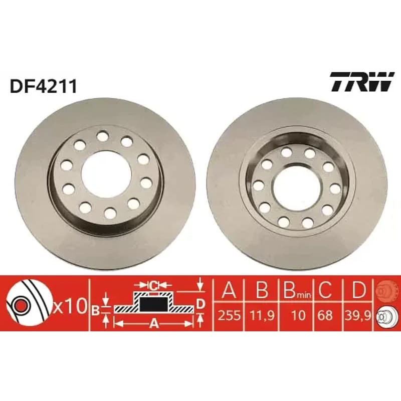 TRW stabdžių diskas DF4211