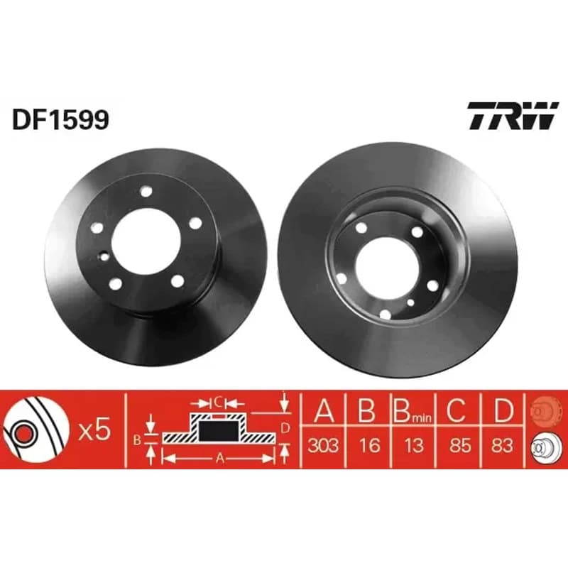 TRW stabdžių diskas DF1599