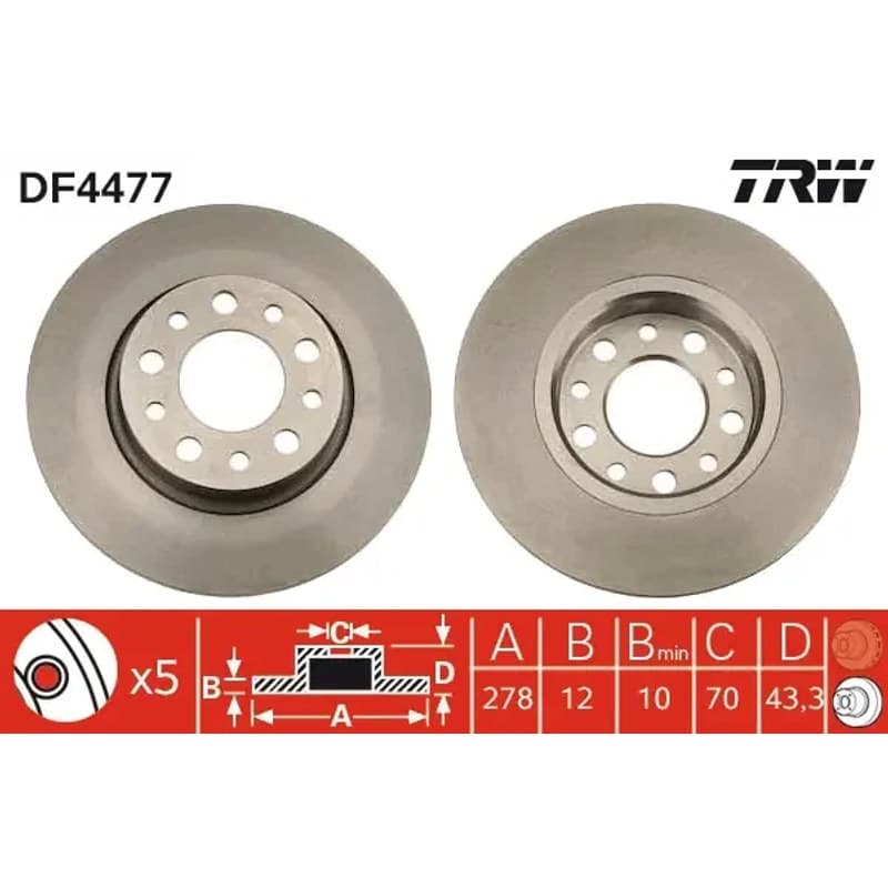TRW stabdžių diskas DF4477