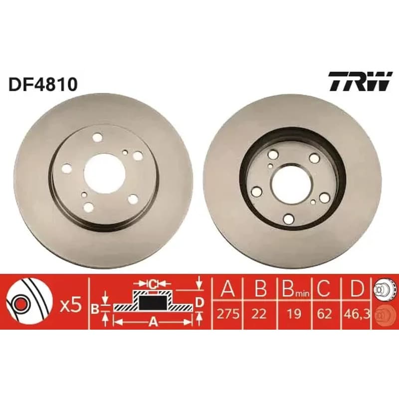 TRW stabdžių diskas DF4810