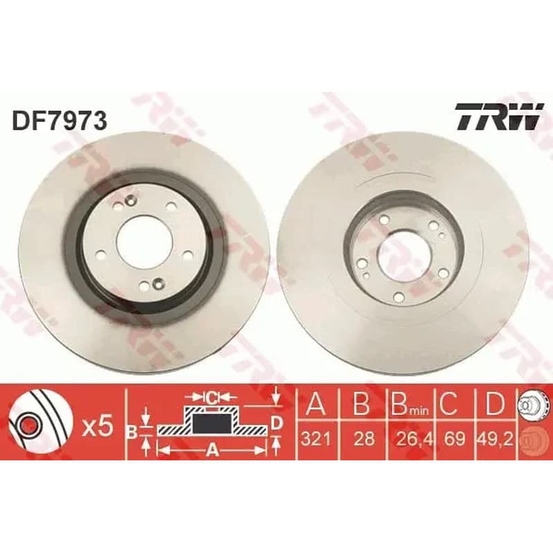 TRW stabdžių diskas DF7973