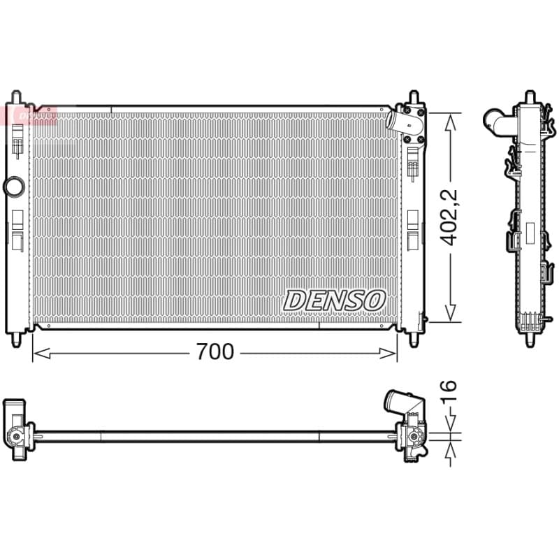 DENSO radiatorius, variklio aušinimas DRM45050