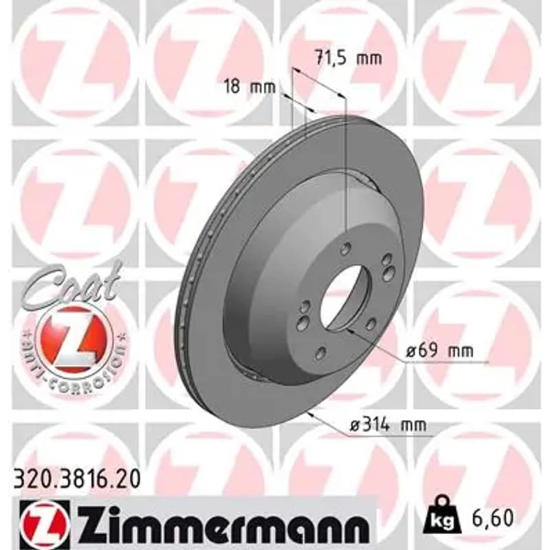 ZIMMERMANN stabdžių diskas 320.3816.20