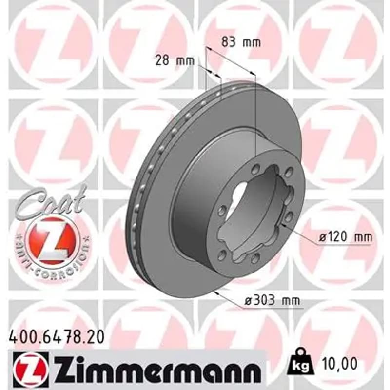 ZIMMERMANN stabdžių diskas 400.6478.20