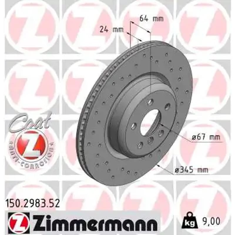 ZIMMERMANN stabdžių diskas 150.2983.52