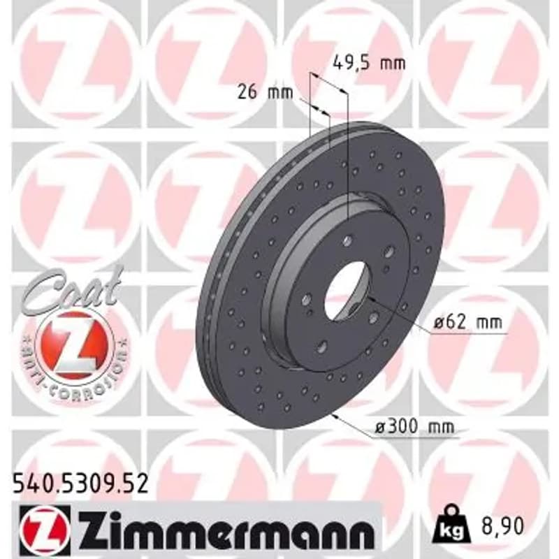 ZIMMERMANN stabdžių diskas 540.5309.52