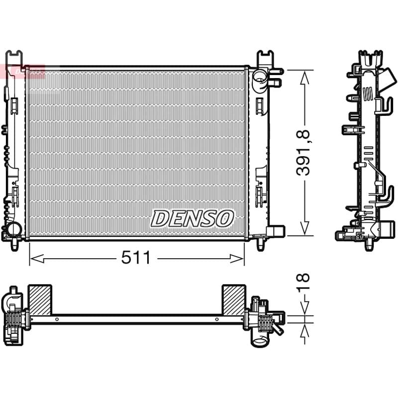 DENSO radiatorius, variklio aušinimas DRM37002