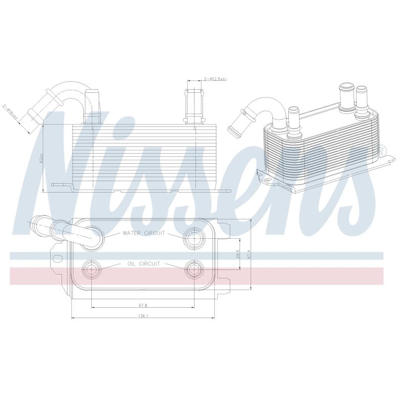 NISSENS alyvos aušintuvas, automatinė transmisija 90661