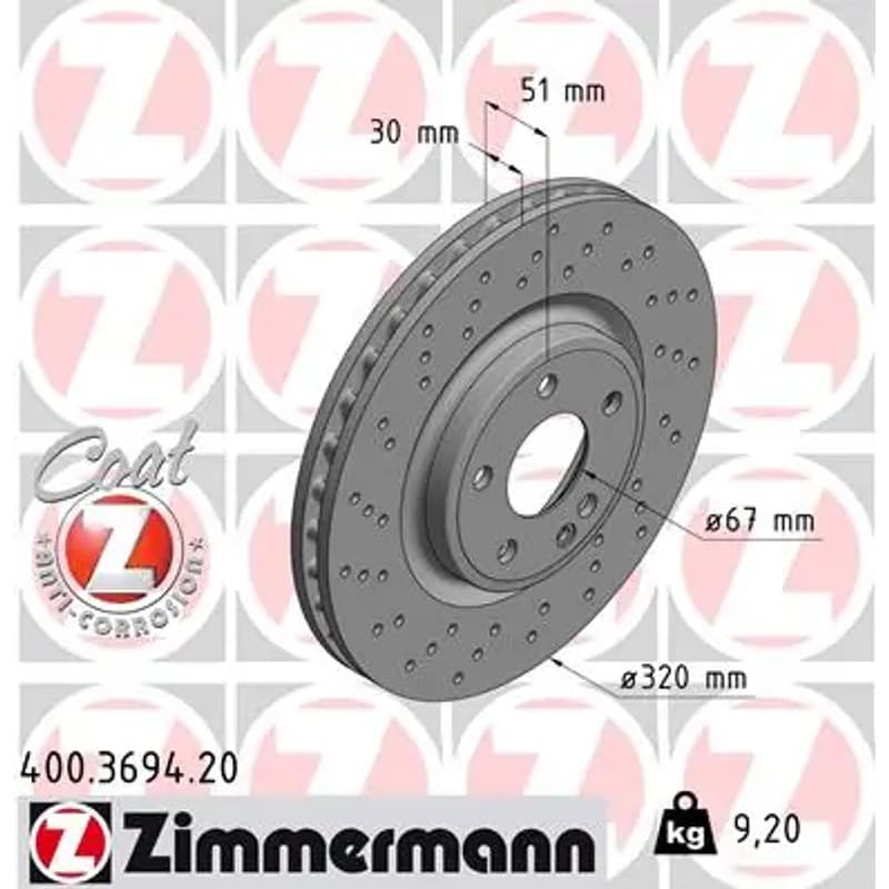 ZIMMERMANN stabdžių diskas 400.3694.20