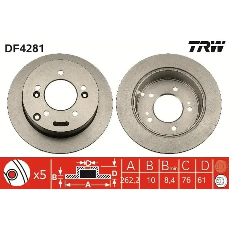 TRW stabdžių diskas DF4281