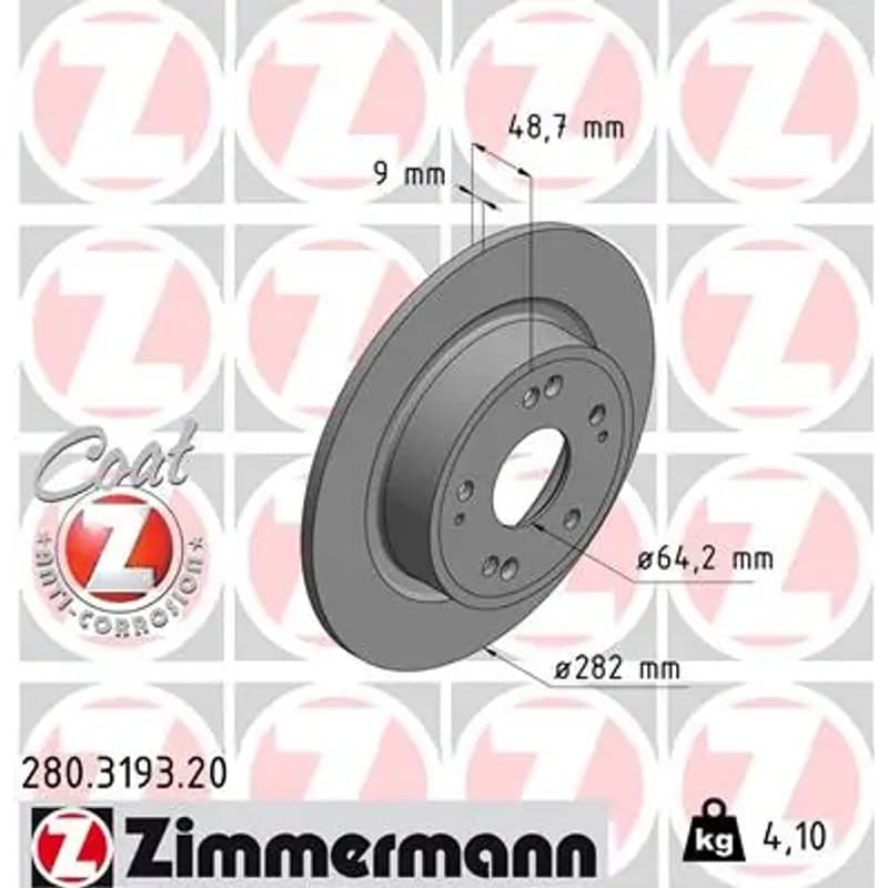 ZIMMERMANN stabdžių diskas 280.3193.20