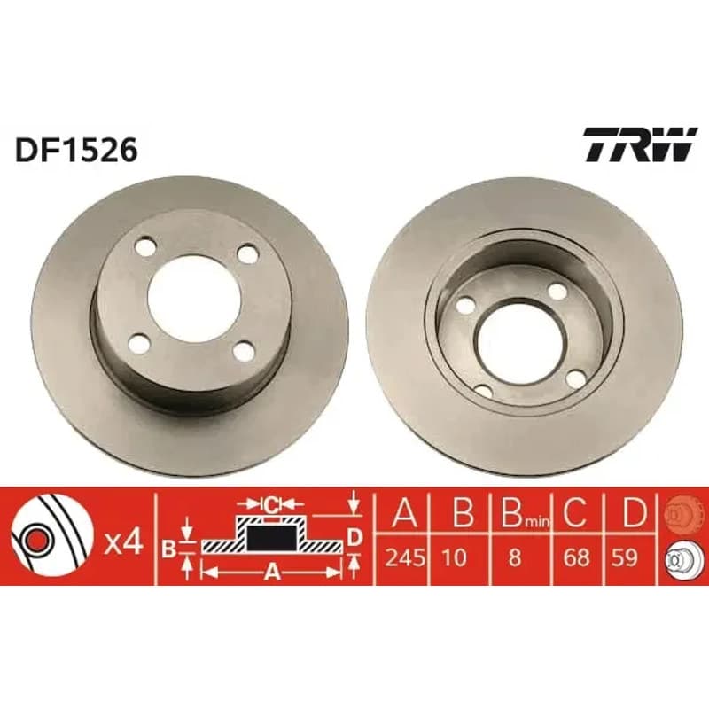 TRW stabdžių diskas DF1526