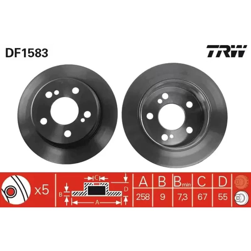 TRW stabdžių diskas DF1583