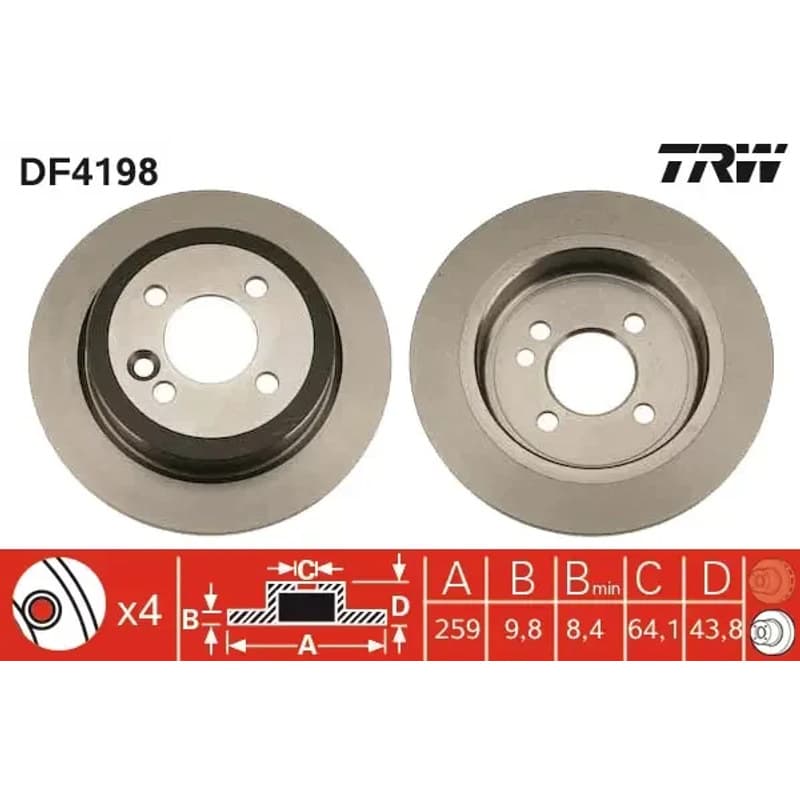 TRW stabdžių diskas DF4198