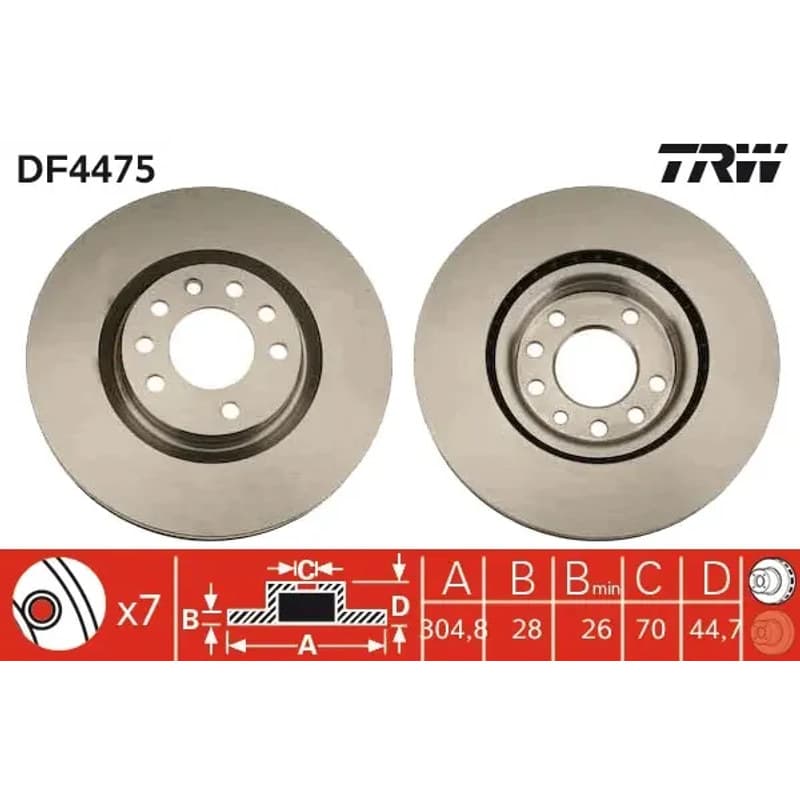 TRW stabdžių diskas DF4475