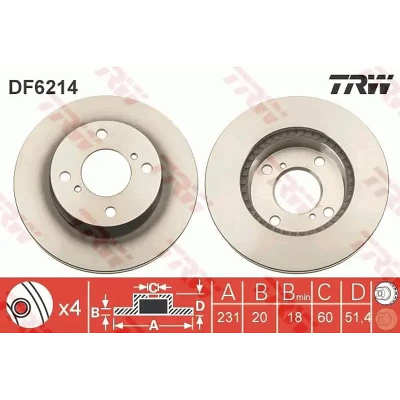 TRW stabdžių diskas DF6214