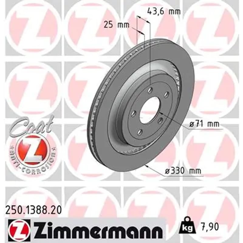 ZIMMERMANN stabdžių diskas 250.1388.20