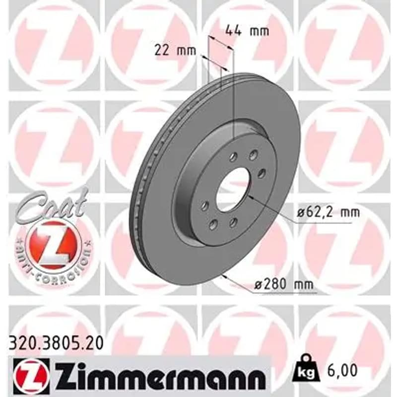 ZIMMERMANN stabdžių diskas 320.3805.20