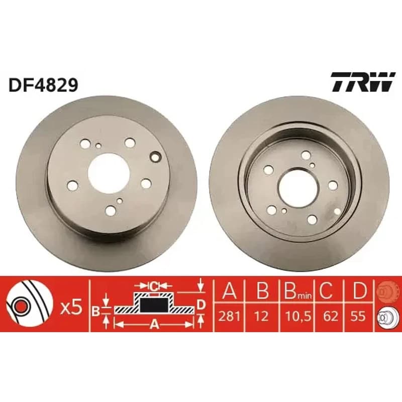 TRW stabdžių diskas DF4829