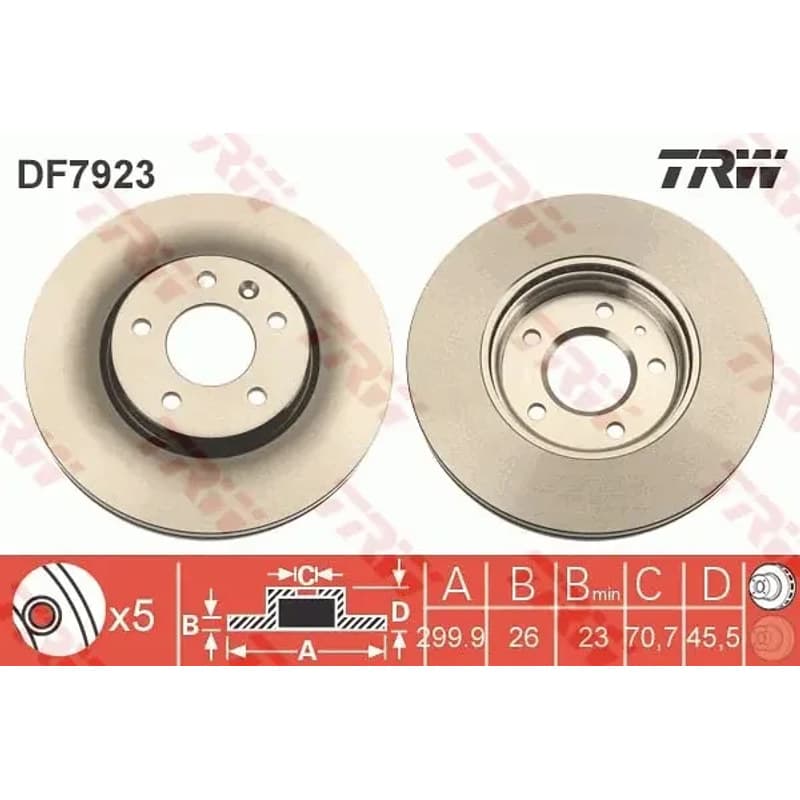 TRW stabdžių diskas DF7923