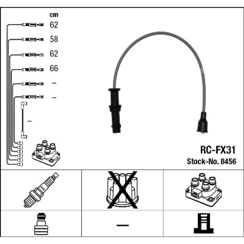 NGK 8456 uždegimo laido komplektas