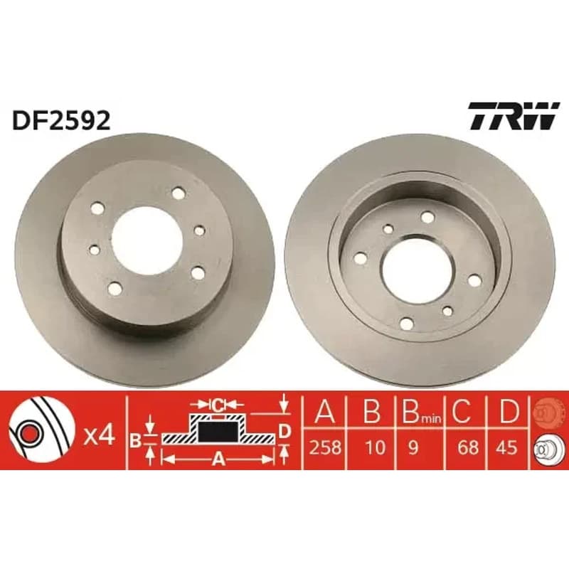 TRW stabdžių diskas DF2592