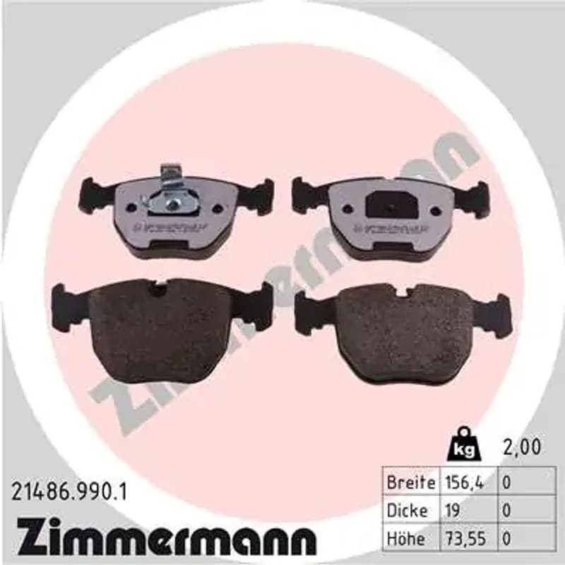 ZIMMERMANN stabdžių trinkelių rinkinys, diskinis stabdys 21486.990.1